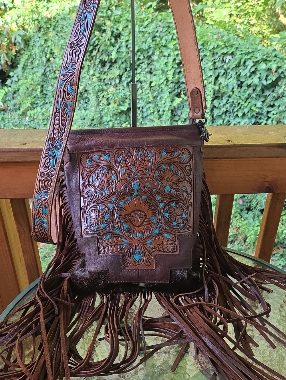 American Darling Tooled Fringe Conceal Carry Crossbody
